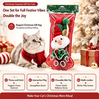 Coffret Cadeau de Noël : Jouet Interactif pour Chat – Baguette en Peluche pour Soulager l'Ennui