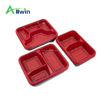 Conteneur alimentaire en plastique jetable à 2/3/4 compartiments en PP de qualité alimentaire, emballage à emporter, prix abordable, avec couvercle