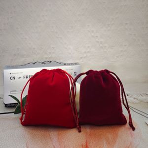 Flexography Velvet Drawstring Pouch Custom Emboss Logo Velvet Gift Bag Jewelry Brooch Storage Bag Jewelry Bag With <b>Ribbon</b> - Product Image 2