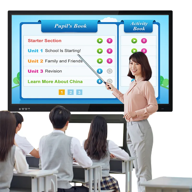 China Bildung Digital 55 65 75 85 98 100 Zoll interaktives flaches Panel Touchscreen Whiteboard intelligentes Whiteboard für Schule