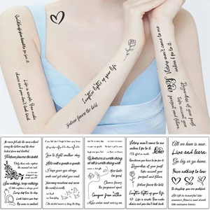 10CS/bolsa de tatuaje inglés en blanco y negro, venta al por mayor, transferencia de agua, tatuaje de larga duración, tatuaje semipermanente - Product Image 5