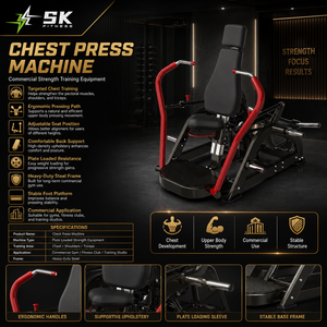 Máquina de Press de Pecho Independiente con Carga de Placas SK Hypertrophy Targeted, Acero Q235 de 3.0mm, Equipo Profesional para Gimnasio Comercial - Product Image 2