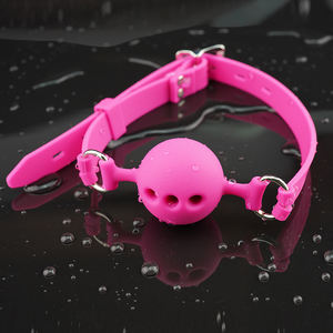 Silikon esaret Air ağız topu Couple silikon Bondage hava delikleri ile ayarlanabilir seks oyuncakları çift için - Product Image 2