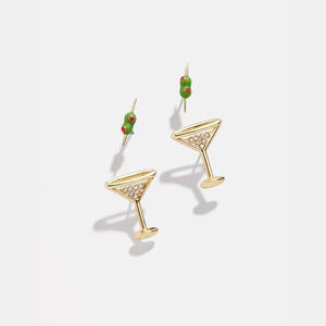 Pendientes de diamantes completos <span class=keywords><strong>Desayuno</strong></span> creativo Cóctel Lindo Pendiente de tuerca con personalidad <span class=keywords><strong>para</strong></span> <span class=keywords><strong>mujer</strong></span> - Product Image 5