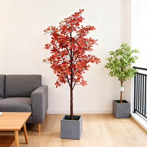 Plante artificielle en plastique Polyscias Fruticosa, imitation bonsaï, verdure artificielle pour la décoration de bureau et de la maison, plantes artificielles - Product Image 2