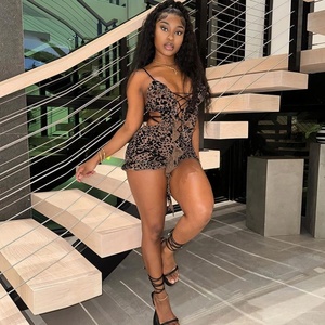 <strong>Leopard</strong> Slim Romper Ruffles One Piece Jumpsuit - Product Image 5