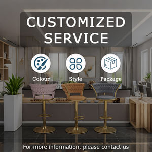 Sgabello da <span class=keywords><strong>Bar</strong></span> di Lusso in Velluto con Base Dorata, Sedia Girevole Regolabile in Altezza per <span class=keywords><strong>Isola</strong></span> Cucina o <span class=keywords><strong>Bar</strong></span> di Casa - Product Image 5