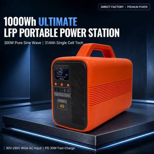 Centrale Électrique Portable 1000Wh, Générateur Solaire à Onde Sinusoïdale Pure 300W avec Batterie LiFePO4 314Ah, AC Large Plage 90V-280V pour Usage Domestique de Secours - Product Image 2