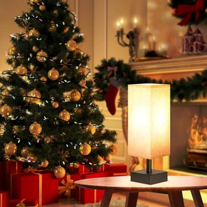 Modern 60W Square Minimalist Night <b>Light</b> Plastic Lamp Body with E26 Bulb Base Battery Powered - Product Image 4