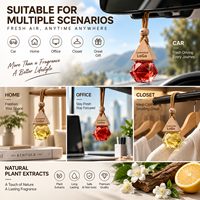 Diffuseur de parfum pour voiture personnalisé, bouteille en verre facetté avec bouchon en bois, huile parfumée naturelle 8ml, logo personnalisé, OEM, ODM, marque privée