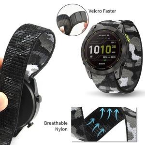 22MM 26MM tutuşunu elastik örgülü naylon döngü değiştirme Garmin Fenix 7X 7 6 <span class=keywords><strong>5</strong></span> için akıllı saat sapanlar - Product Image 3