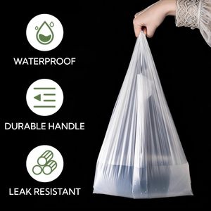Biodegradable PE Material Plastic T-Shirt <b>Shopping</b> Bags Handles Reusable for Grocery Carry Bulk <b>Small</b> Business Supermarket Use - Product Image 2