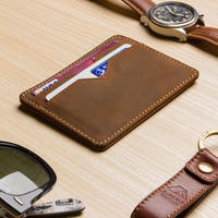 Portefeuille homme minimaliste fin, dernier cri, anti-RFID, en cuir rétro, porte-cartes de crédit