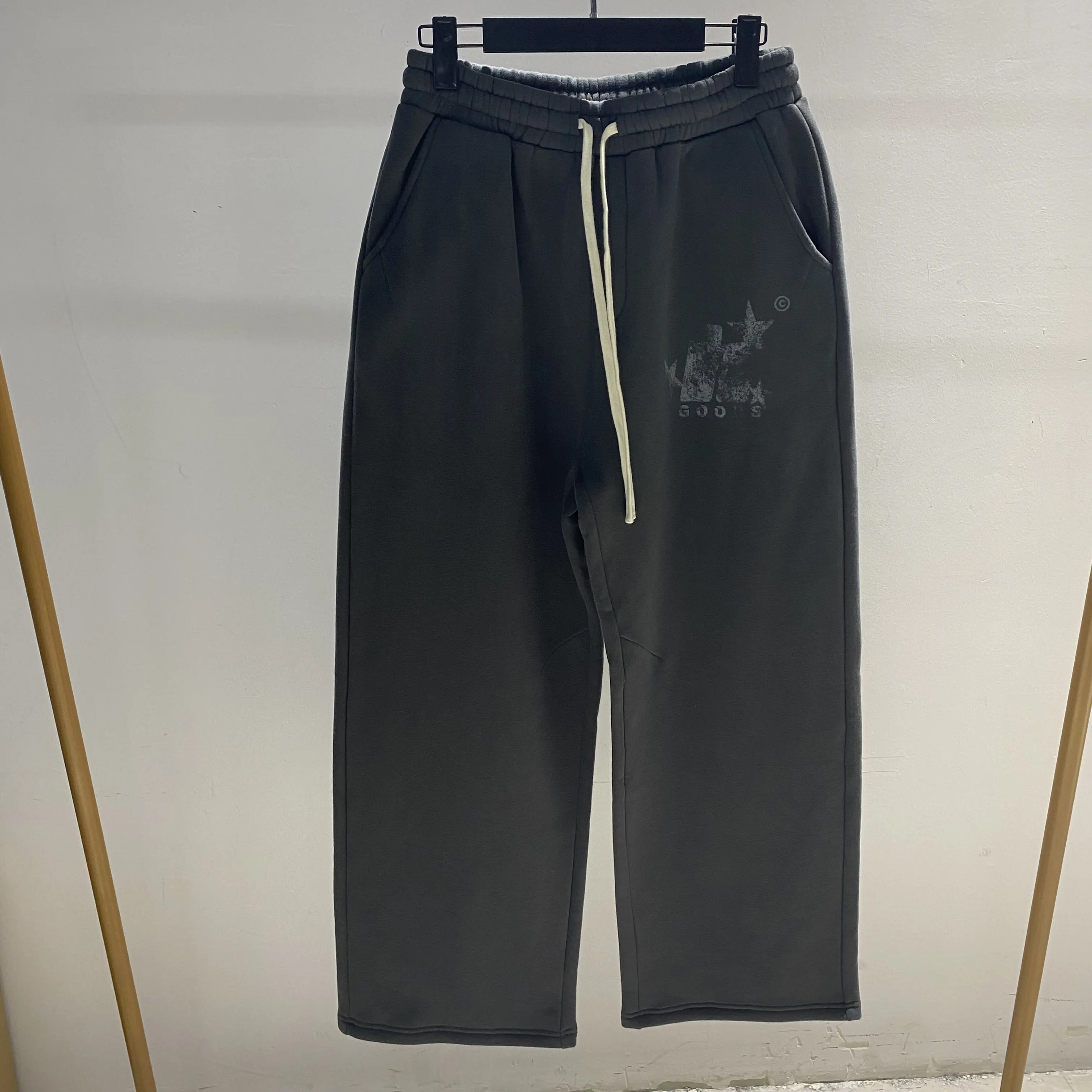 PT1087 Vente à chaud de pantalons baggy Pantalons de sport en coton Jambes droites Pantalons de survêtement amples à taille élastique Pantalons pour hommes à impression DTG personnalisée