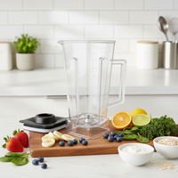 Cangkir Pengganti Blender Plastik Elektrik dengan Pisau Baja Tahan Karat, Wadah Pengaduk Transparan untuk Pengolah Makanan Dapur Rumah Tangga