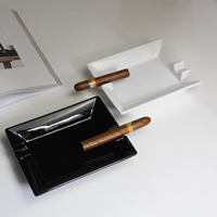 Cendrier à cigares portable en céramique de luxe avec motif de décalcomanie personnalisé, logo, couleur - Marque LEXI, utilisation à domicile/en voiture, cadeau