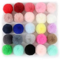 Boule de fourrure artificielle de lapin de 4 à 5 cm, pompon tricoté, prix bas, accessoire de bricolage, vêtements, peluche