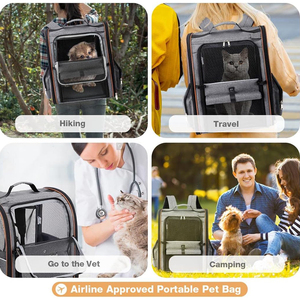Mochila Transpirable para Gatos, para Gatos Pequeños y Medianos, para Viajes al Aire Libre, Senderismo, Campamento, Expandible, para Mascotas, Cachorros - Product Image 5