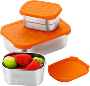 <b>Small</b> Stainless Steel <b>Lunch</b> Bowl Snack Containers with PP Lids Metal <b>Lunch</b> <b>Box</b> for Newborns Kids Daycare and School - Product Image 1