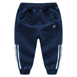 Achetez de nouveaux pantalons en coton bleu pour enfants, style tendance et de haute qualité, directement auprès du fabricant chinois - Product Image 2