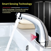 Robinet à capteur entièrement automatique, eau chaude/froide, infrarouge intelligent, en cuivre, à poser sur comptoir, moderne, simple, pour usage domestique