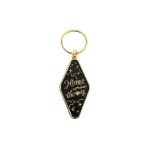 Cadeau de collection d'art chaleureux et doux La maison créative est là où le coeur Design Plaqué or Pendentif en métal personnalisé <span class=keywords><strong>Porte</strong></span>-<span class=keywords><strong>clés</strong></span> - Product Image 1
