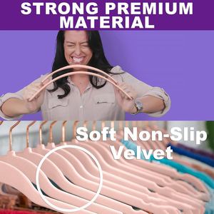 Modern High Quality Premium Durable Slim Non Slip Felt Coat Suit Purple Velvet Single Hangers Jackets Sweater Violet Clothing - Product Image 3