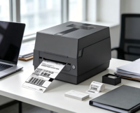 AIYIN AT341 Printer Label Stiker Barcode USB 4 Inci 300DPI Thermal & Thermal Transfer Tersedia untuk Kantor, Toko, Ritel