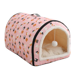 Anti-Rutsch-Niedlich Groß Ganzjährig Haustier bett Höhle Plüsch Wasch bar Tragbar Warm Pet <span class=keywords><strong>House</strong></span> Faltbar für Hunde Katzen mit abnehmbar gepolstert - Product Image 6