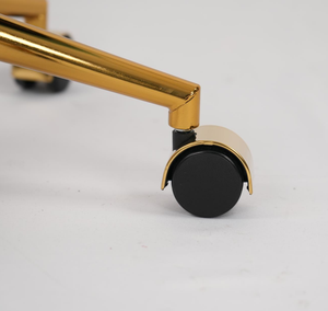 Chaise de bureau tressée Heng Ming, dossier ajouré tissé, avec pieds dorés, hauteur réglable - Product Image 6