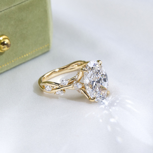 Кольцо с бриллиантом Messi Jewelry MSR-1903 из желтого золота 10К/14К/18К, 5 карат, D VVS1, овальной огранки, выращенное в лаборатории, для женщин - Product Image 2