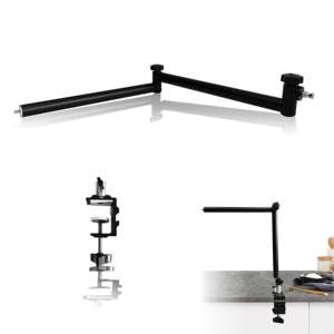 Support de montage de caméra aérienne de table avec <span class=keywords><strong>bras</strong></span> d'extension télescopique à 2 sections support de téléphone têtes à billes adaptateurs de vis - Product Image 2