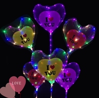 Ballons de fête gonflables en feuille d'aluminium Bobo de 20 pouces avec lumière LED clignotante en gros