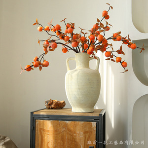 Yihua Floral Art Artificial Persimmon Branch Orange <b>Silk</b> <b>Flower</b> Home Decor For Living Room Table Arrangement - Product Image 3