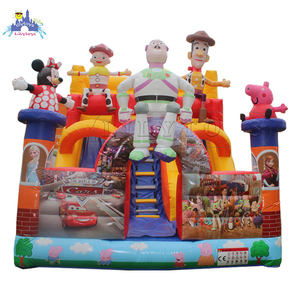 Château gonflable de videur de glissière sèche gonflable de double ruelle avec la glissière commerciale de glissière avec le bon <span class=keywords><strong>prix</strong></span> en vente chaude - Product Image 1