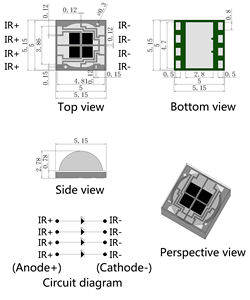 Haga y venda 4 chips de alta potencia en 1 Led High Bright 12W 5050 Ceramic SMD 740nm IR Led - Product Image 3