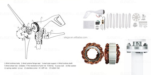 เครื่องกำเนิดไฟฟ้าพลังงานลมแบบแกนนอนขนาดเล็กสำหรับที่อยู่อาศัย Elege 1KW 3KW 5KW 2000W ใบพัดลมขนาดเส้นผ่านศูนย์กลาง 1.1 เมตร 12V กังหันลม - Product Image 3