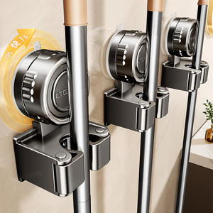 Soporte de fregona giratorio con ventosa Blue Vine, estante de almacenamiento de pared para baño, diseño rectangular duradero que ahorra espacio - Product Image 2