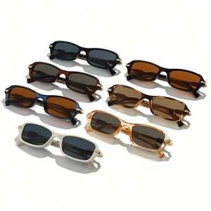 Lunettes de soleil rétro 2025 personnalisées avec logo, monture en alliage, verres carrés, protection UV400, petites lunettes rectangulaires pour hommes et femmes - Product Image 4