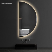 Miroir de salle de bain mural intelligent avec fonction anti-buée, gradation progressive, verre anti-explosion, miroir de maquillage pour coiffeuse