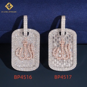 Vente flash, cadeau raffiné, pendentif en argent sterling 925 avec moissanite VVS, pendentif en argent 925, moissanite Ice Out, testeur de diamant avec certificat GRA - Product Image 2