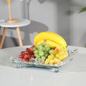 Plateau de rangement pour fruits en verre cristal transparent carré vintage de haute qualité pour la décoration de la maison - Product Image 3