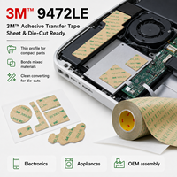 Pita Perekat Transfer 3M 9472LE 300LSE 0.13mm Pita Daya Rekat Tinggi untuk Perekat Plastik & Perakitan Elektronik dan Industri