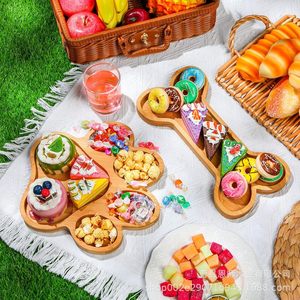 Bandeja de servir de bambú con forma de hueso y pata de perro, plato de madera maciza para aperitivos, regalo para fiestas infantiles - Product Image 5