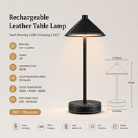 Lampe de table LED sans fil en bois, rechargeable, à intensité variable par toucher, abat-jour conique, lampe de bureau à pied métallique, pour hôtels et restaurants, vente en gros