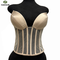 En gros, Corset Bustier Overbust Mince Transparent en Maille Sexy à Dos Ouvert pour Femme, pour Robe