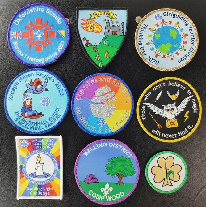 Patchs de veste à Logo personnalisé, étiquette de Parche de sport multicolore, Badges étiquettes, Patch tissé à repasser pour vêtements