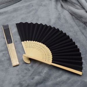Wholesale Black Blank <b>Paper</b> Folding Fan DIY Painting Bamboo Hand Fan With Custom LOGO - Product Image 6