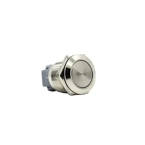 Nhà Máy 19mm phẳng đầu không có + NC chốt ba-pin chống thấm nước và chống bụi bằng thép không gỉ push button chuyển IP67