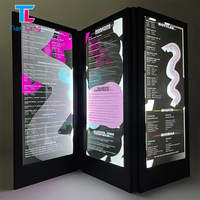 Tanlang Personnalisé A4 A5 Rechargeable LED Menu Dossier En Cuir Couverture De Livre Fenêtre Affichage Menu Titulaire Restaurant Bar Rétro-Éclairage Menu